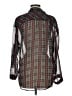 Bishop + Young Argyle Black Long Sleeve Blouse Size M - photo 2