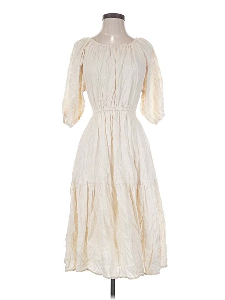 Pre-owned Mng Casual Dress In Ivory