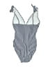 Ellen Tracy Stripes Silver One Piece Swimsuit Size 8 - photo 2