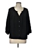 Moda International 100% Silk Black 3/4 Sleeve Silk Top Size L - photo 1