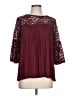 Green Envelope Burgundy 3/4 Sleeve Blouse Size L - photo 1