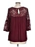 Green Envelope Burgundy 3/4 Sleeve Blouse Size L - photo 2
