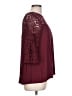 Green Envelope Burgundy 3/4 Sleeve Blouse Size L - photo 4