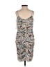 Boston Proper 100% Polyester Print Gray Casual Dress Size 2 - photo 2
