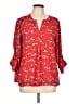 dalia 100% Polyester Red 3/4 Sleeve Blouse Size L - photo 1