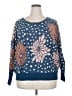 Evy's Tree 100% Cotton Floral Blue Pullover Sweater Size 2X - photo 1