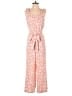 Ann Taylor LOFT Outlet 100% Polyester Paisley Pink Jumpsuit Size L - photo 1