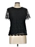 CATHERINE Catherine Malandrino 100% Polyester Black Short Sleeve Top Size L - photo 1