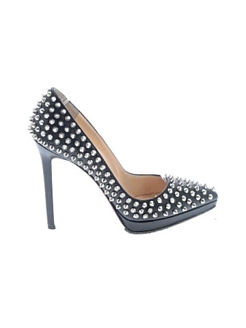 Christian Louboutin Black Leather Pigalle Spikes 120mm Pumps  (view 1)