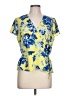 Ellen Tracy Yellow Short Sleeve Blouse Size L - photo 1