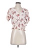 Candie's 100% Polyester Floral Ivory Short Sleeve Blouse Size S - photo 1