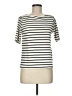 Lands' End 100% Cotton Stripes Ivory Short Sleeve Top Size M (petite) - photo 1