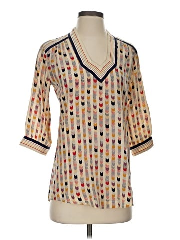 Lauren Moffatt 3/4 Sleeve Silk Top (view 1)