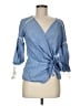 Zara Basic Blue 3/4 Sleeve Blouse Size M - photo 1