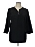 Talbots Outlet 100% Polyester Black 3/4 Sleeve Blouse Size L (petite) - photo 1