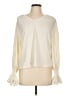 Aqua 100% Polyester Ivory Long Sleeve Blouse Size L - photo 1