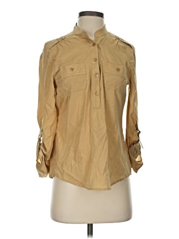 Cache Long Sleeve Silk Top (view 1)