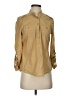 Cache Tan Long Sleeve Silk Top Size S - photo 1