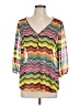 Yahada 100% Polyester Yellow 3/4 Sleeve Blouse Size L - photo 1