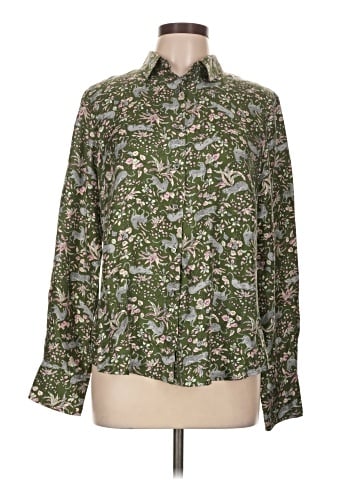 Collection Long Sleeve Silk Top (view 1)