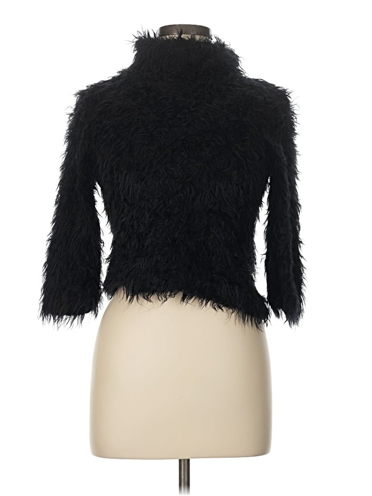 Pre-owned Nicole Miller Collection Cardigan Sweater In Black