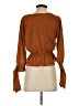 Mine 100% Polyester Brown Long Sleeve Blouse Size S - photo 2