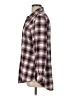 Love Notes 100% Cotton Plaid Burgundy Long Sleeve Button-Down Shirt Size L - photo 5