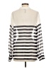 Aryn K. Stripes Silver Ivory Long Sleeve Blouse Size S - photo 2
