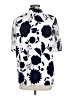 Ann Taylor Floral Gray Short Sleeve Blouse Size L - photo 2