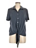 Green Envelope Gray Short Sleeve Blouse Size M - photo 1