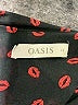 oasis 100% Polyester Print Black Long Sleeve Blouse Size 12 - photo 7