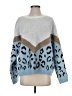 Adora Animal Print Blue Pullover Sweater Size S - photo 1