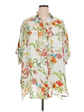 Johnny Was Short Sleeve Silk Top