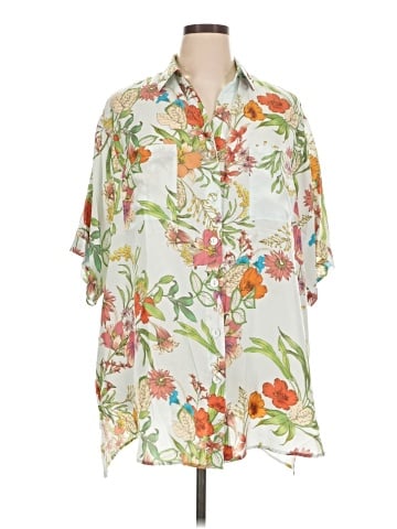 Johnny Was Short Sleeve Silk Top (view 1)