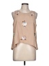 Lauren Conrad 100% Polyester Tan Sleeveless Blouse Size L - photo 1