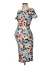 Pink Blush Floral Teal Blue Cocktail Dress Size S (estimated) - photo 1