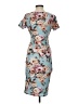 Pink Blush Floral Teal Blue Cocktail Dress Size S (estimated) - photo 2