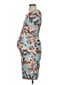 Pink Blush Floral Teal Blue Cocktail Dress Size S (estimated) - photo 5