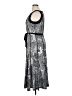 Perceptions Graphic Gray Casual Dress Size XL - photo 5