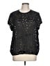 Faconnable Black Short Sleeve Blouse Size L - photo 1