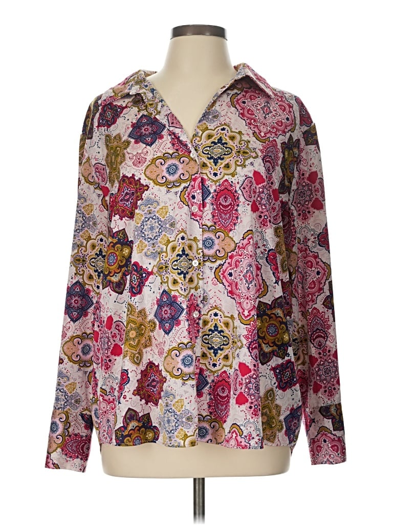 Pre-owned Cupcakes And Cashmere Long Sleeve Blouse In Pink