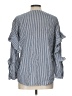Splendid Stripes Blue Silver 3/4 Sleeve Blouse Size L - photo 2