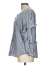 Splendid Stripes Blue Silver 3/4 Sleeve Blouse Size L - photo 5