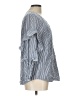 Splendid Stripes Blue Silver 3/4 Sleeve Blouse Size L - photo 4