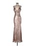 Badgley Mischka 100% Polyester Silver Gold Cocktail Dress Size 4 - photo 1