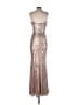 Badgley Mischka 100% Polyester Silver Gold Cocktail Dress Size 4 - photo 2