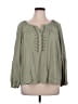 Grace + Karma 100% Rayon Green 3/4 Sleeve Blouse Size XL - photo 1