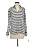 Candie's Chevron-herringbone Silver Long Sleeve Blouse Size M - photo 1