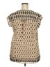 DR2 100% Polyester Tan Short Sleeve Blouse Size 2X (estimated) - photo 2