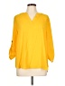 Chaus 100% Polyester Yellow 3/4 Sleeve Blouse Size L - photo 1
